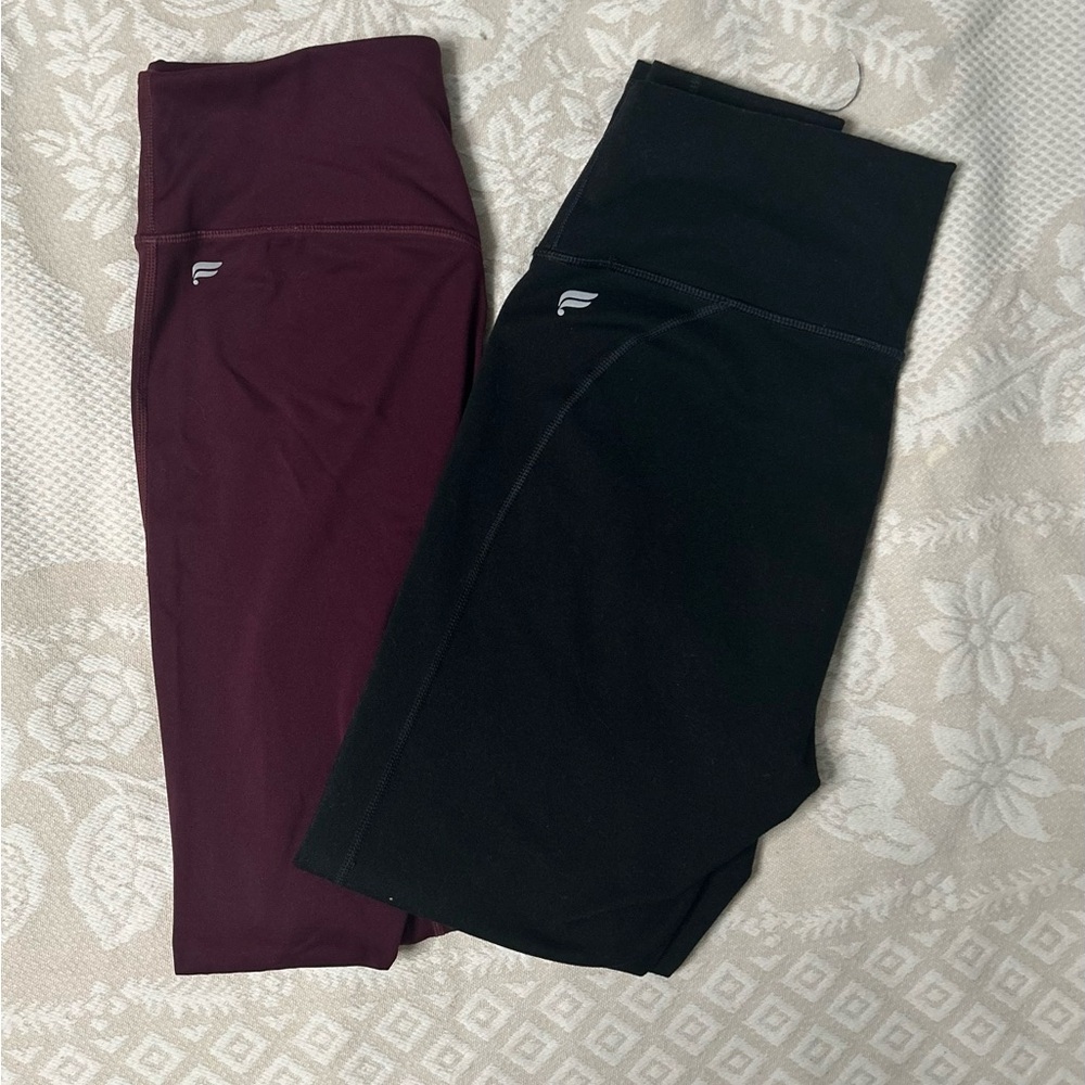 Fabletics Women's Joggers - Black and Burgundy - Picture 1 of 3